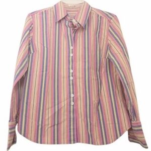 Jamaica Bay Long Sleeve Stripe Women's Shirt Medium